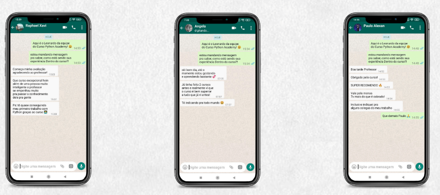 depoimento dos alunos do curso de python da expert cursos