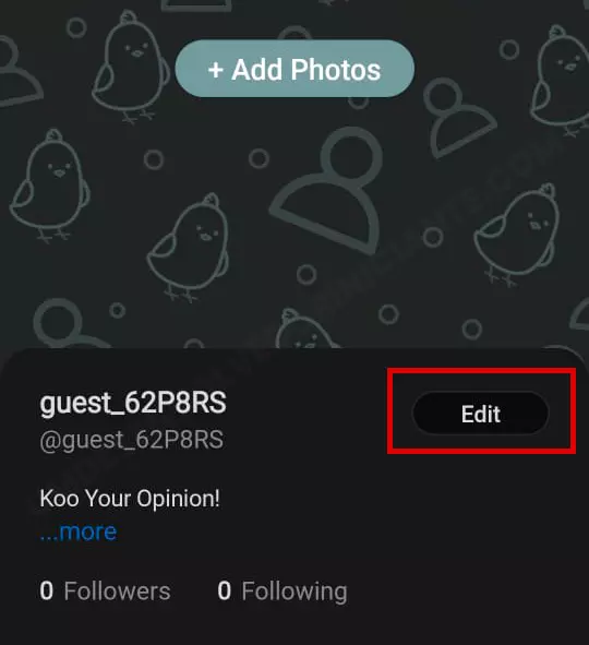 após criar a conta basta saber como mudar o seu nome de usuário e adicionar o @ no seu perfil koo